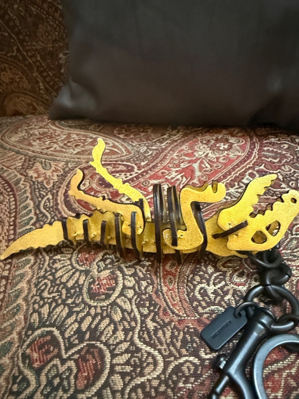 Coach Rexy Keychain Charm in metallic gold - Picture 5 of 7